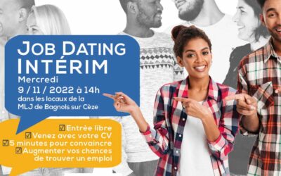 Mercredi 9 novembre : 3ème Job Dating Intérim à la MLJ, OUVERT A TOUS !