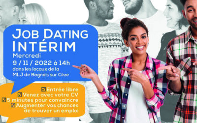 Mercredi 9 novembre : 3ème Job Dating Intérim à la MLJ, OUVERT A TOUS !