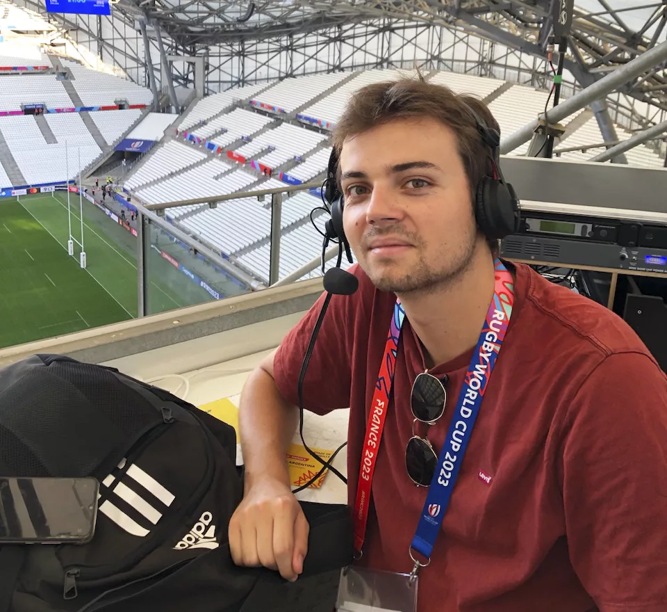 Leni, étudiant de Montfaucon aux commentaires de la Coupe du Monde de Rugby, l’expérience unique de l’audiodescription au Stade Vélodrome !