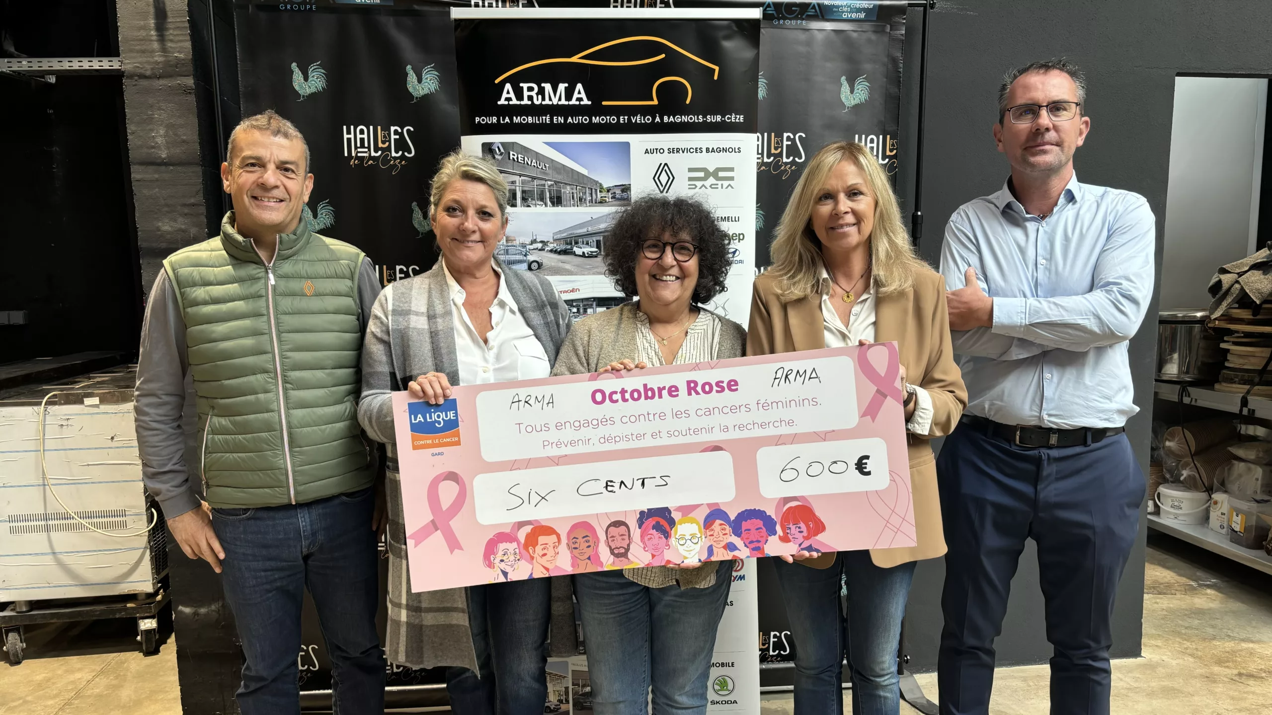 Bagnols sur Cèze : L’Association des Représentant des Marques Automobiles de la ville remettent un chèque à la Ligue contre le Cancer