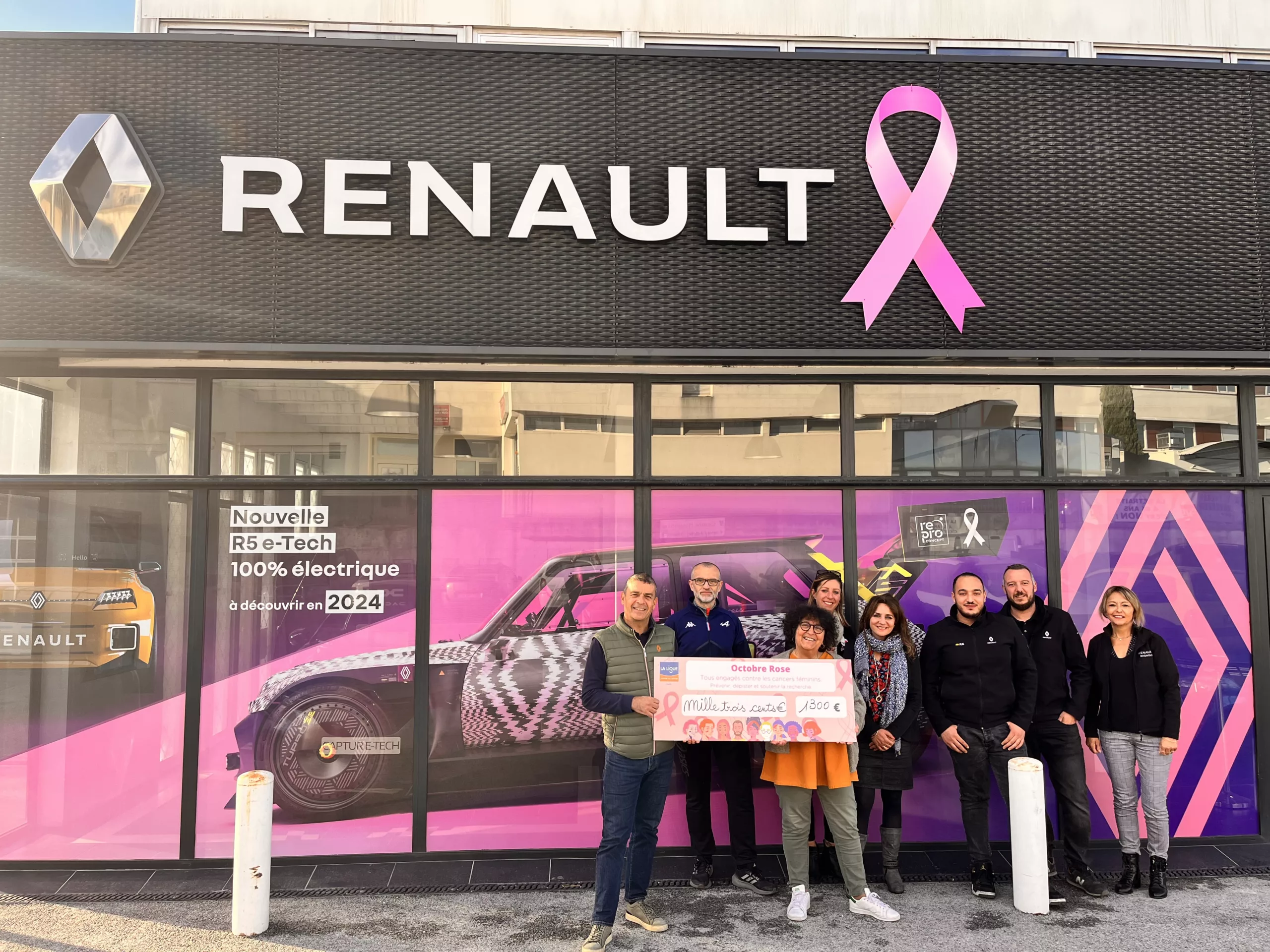 BAGNOLS-SUR-CEZE : L’équipe de Renault/Dacia remet un chèque de 1 300€ à la Ligue contre le cancer
