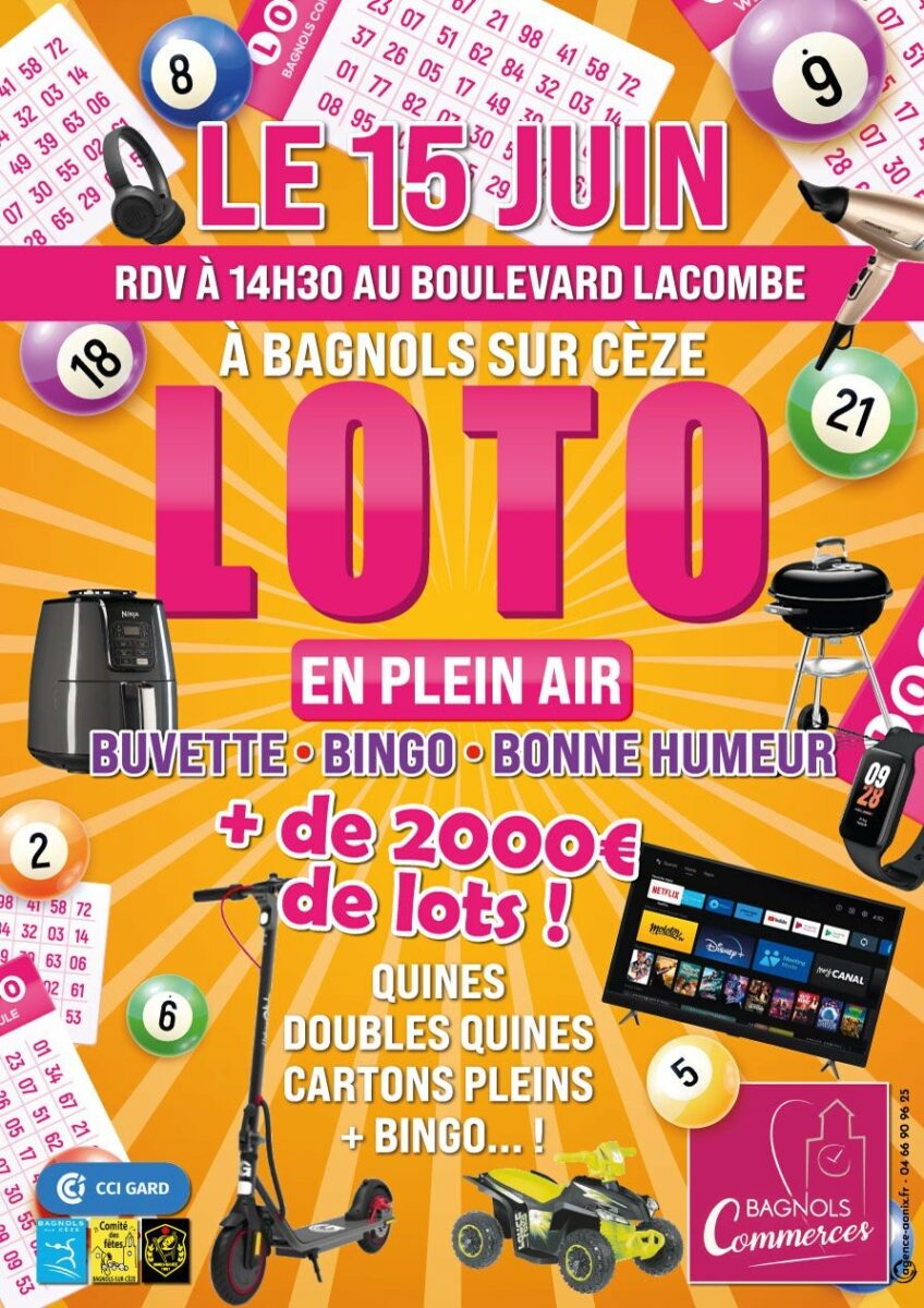 BAGNOLS-SUR-CEZE : ne démarquez pas ! Bagnols Commerces organise un grand loto le 15 juin prochain