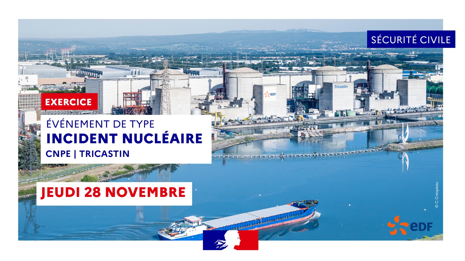 Exercice national de sûreté nucléaire à la centrale du Tricastin : mobilisation de 19 communes du Gard rhodanien