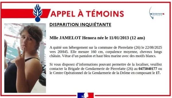 Pierrelatte : appel à témoins après la disparition inquiétante d’une adolescente de 12 ans