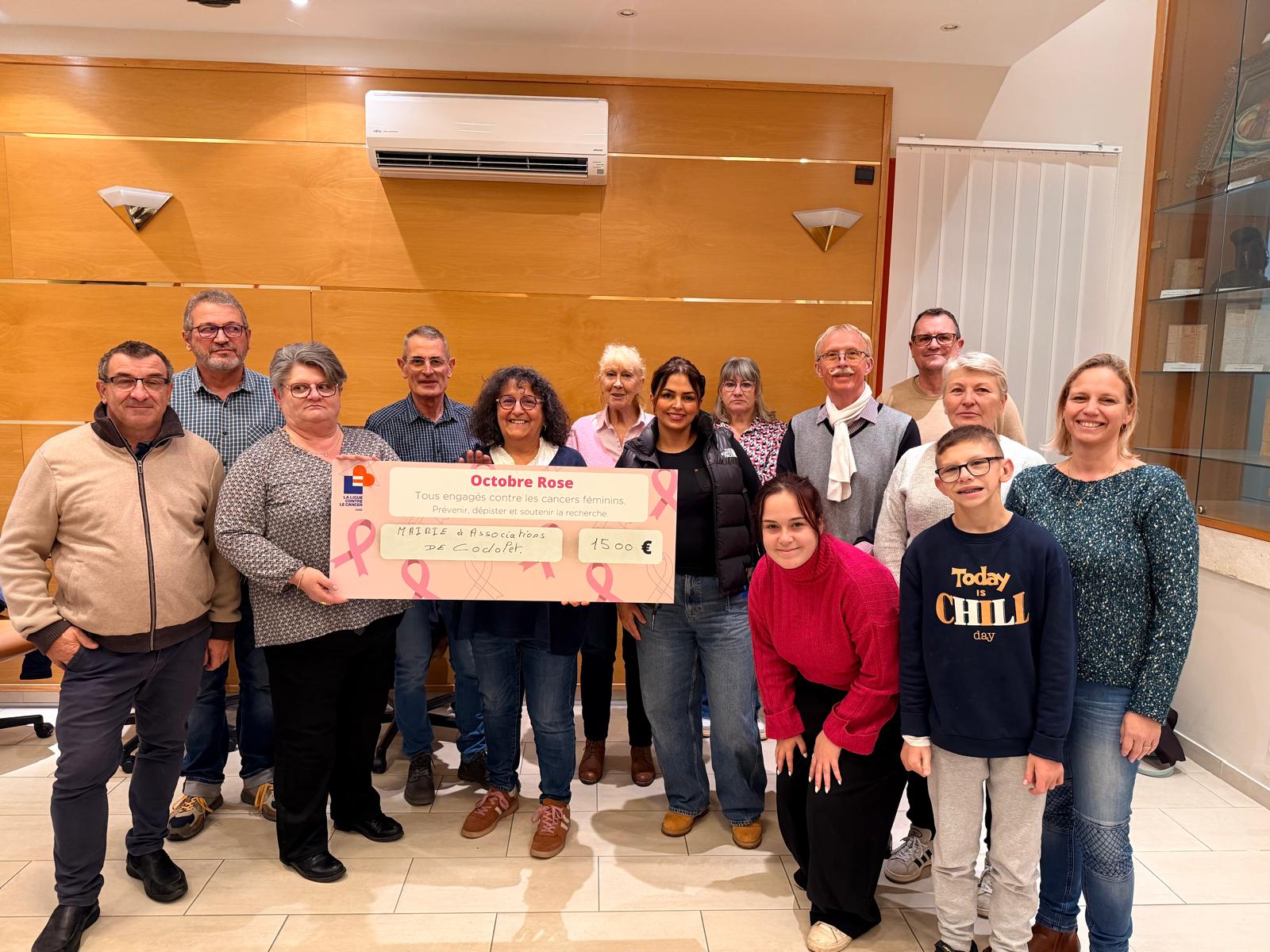 Codolet : Octobre Rose, 1 500 € remis à la Ligue contre le cancer