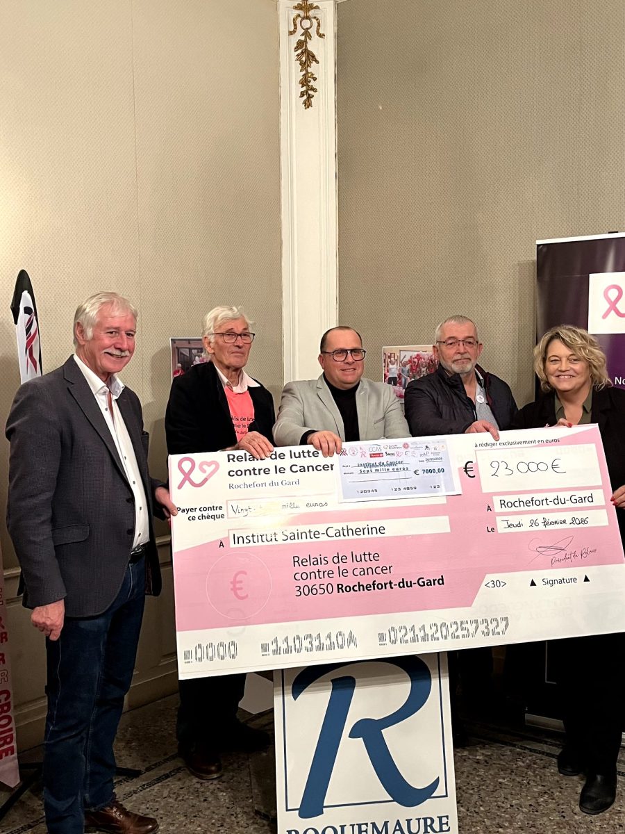Roquemaure : 7 000 € remis à l’Institut Sainte-Catherine, un nouvel élan de solidarité contre le cancer